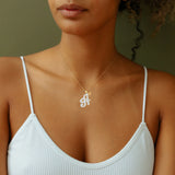 Two-Tone Initial Letter Necklace Personalized Double Plated Pendant