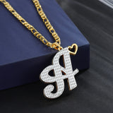 Two-Tone Initial Letter Necklace Personalized Double Plated Pendant