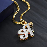 Two-Tone Initial Letter Necklace Personalized Double Plated Pendant
