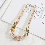 Two Tone Resin Link Chain Choker Necklace