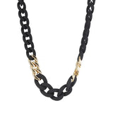 Two Tone Resin Link Chain Choker Necklace