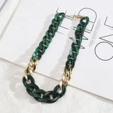 Two Tone Resin Link Chain Choker Necklace