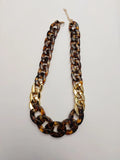 Tortoise Shell Resin Flat Cuban Link Choker Necklace Acrylic Matte Women Jewelry