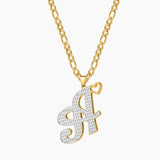 Two-Tone Initial Letter Necklace Double Plated Pendant
