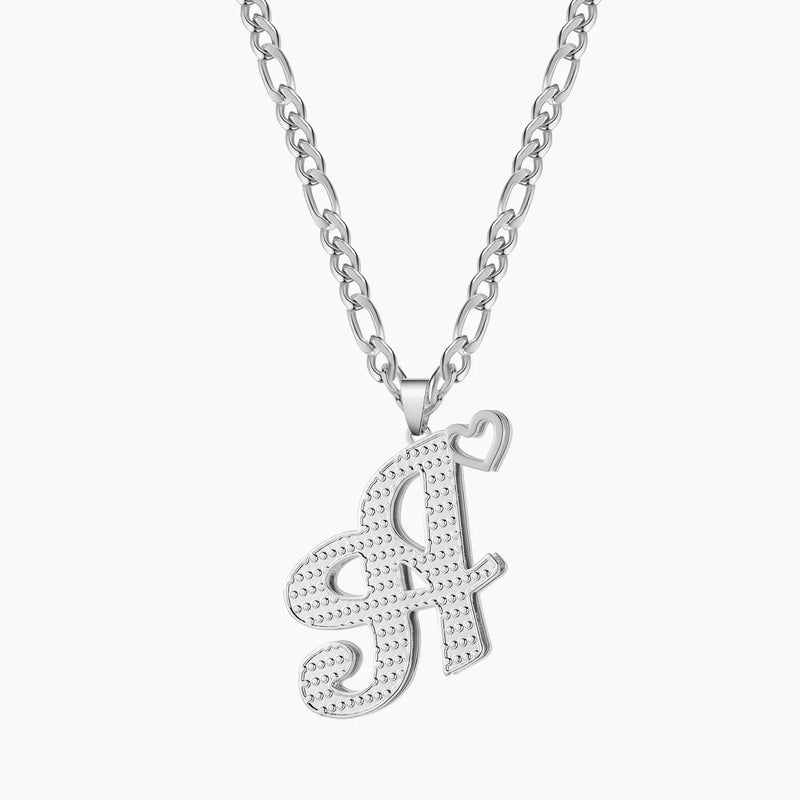 Two-Tone Initial Letter Necklace Double Plated Pendant