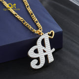 Two-Tone Initial Letter Necklace Double Plated Pendant