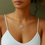 Two-Tone Initial Letter Necklace Double Plated Pendant