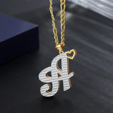 Two-Tone Initial Letter Necklace Double Plated Pendant