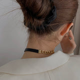 Two Way Colour Leather Stitched Chokers Necklace For Woman Jewelry