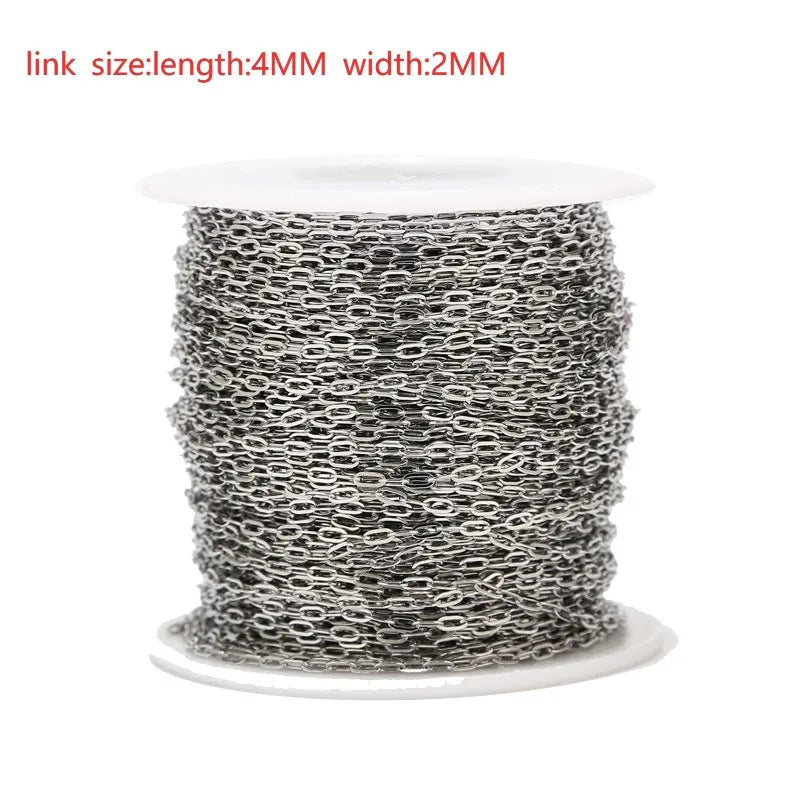 Stainless Steel Paperclip Chain 2mm Link Bulk for Jewelry Making