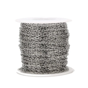 Stainless Steel Paperclip Chain 2mm Link Bulk for Jewelry Making