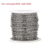 Stainless Steel Paperclip Chain 2mm Link Bulk for Jewelry Making