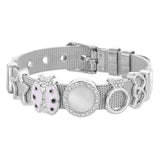 Two-tone Pink Ladybug Bracelet for Women with Star Charms - DIY Jewelry Gift