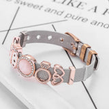 Two-tone Pink Ladybug Bracelet for Women with Star Charms - DIY Jewelry Gift