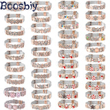 Two-color Stainless Steel Mesh Bracelet Set with Crystal Star Charms