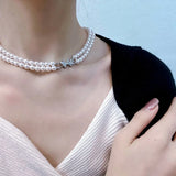 Elegant Bow Pearl Necklaces Set