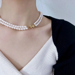 Elegant Bow Pearl Necklaces Set