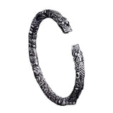 Two-ring Bangles Retro S925 Silver Double Dragon Bracelet Gift