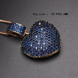 Heart Shape CZ Necklace Large/Small Pendant Bohemian Jewelry