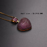 Heart Shape CZ Necklace Large/Small Pendant Bohemian Jewelry