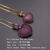 Heart Shape CZ Necklace Large/Small Pendant Bohemian Jewelry