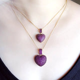 Heart Shape CZ Necklace Large/Small Pendant Bohemian Jewelry