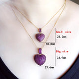 Heart Shape CZ Necklace Large/Small Pendant Bohemian Jewelry