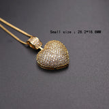 Heart Shape CZ Necklace Large/Small Pendant Bohemian Jewelry