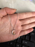 925 Sterling Silver Bunny Rabbit Moon Necklace Pendant