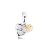 Two-tone Family Tree & Heart Mother's Beads For Jewelry Making