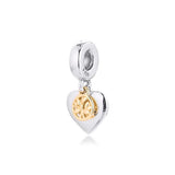 Two-tone Family Tree & Heart Mother's Beads For Jewelry Making