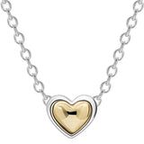 Two-tone Interlocked Hearts Star Ginkgo Collier Necklace