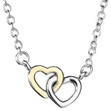 Interlocked Hearts Star Ginkgo Collier Necklace 925 Silver