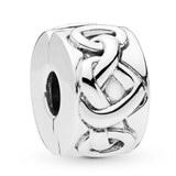 Two-tone Flower Love Charm 925 Silver Bead
