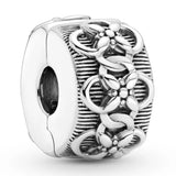 Two-tone Flower Love Charm 925 Silver Bead