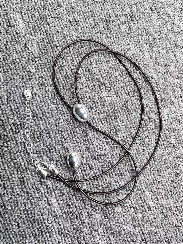 Electroplated 925 Silver Beads Knot Necklace Jewelry