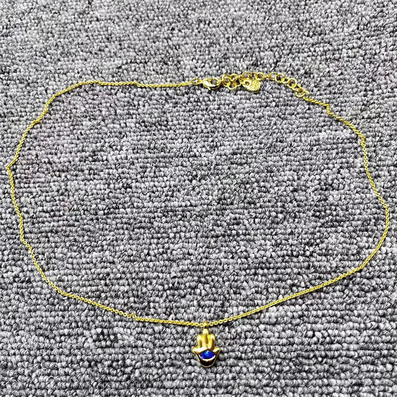 Delicate Palm Pendant Necklace 925 Silver Holiday Gift
