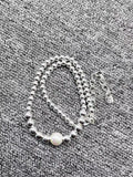 Electroplated 925 Silver Pearl Bead Necklace Gift