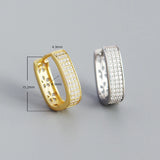 925 Sterling Silver U-Shape Hoop Earrings with Zircon, Allergy-Free