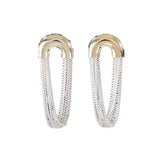 U Shape Metal Chain Earrings European American Style Long Stud Earrings