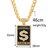 U.S. Dollar Letter Necklace Exaggerated Hip Hop Pendant Cuban Chain