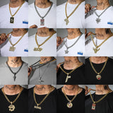 U.S. Dollar Letter Necklace Exaggerated Hip Hop Pendant Cuban Chain