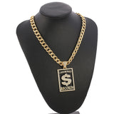 U.S. Dollar Letter Necklace Exaggerated Hip Hop Pendant Cuban Chain