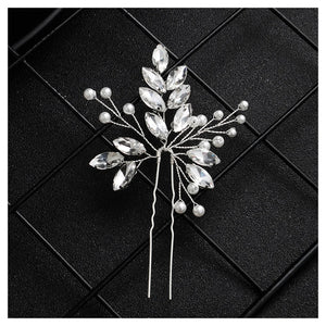 Crystal Hairpin Hair Clips Girls Headpiece Tiaras Pearl