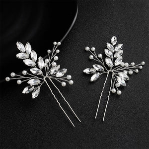 Crystal Hairpin Hair Clips Girls Headpiece Tiaras Pearl