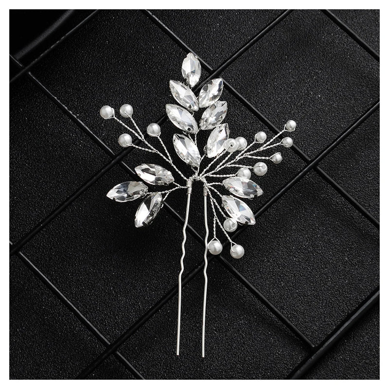 Crystal Hairpin Hair Clips Girls Headpiece Tiaras Pearl