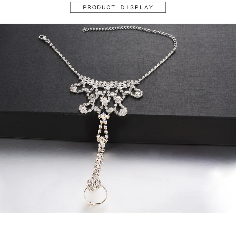 Rhinestone Beach Barefoot Sandal Anklet
