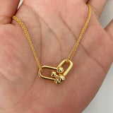 Elegant U-Shaped Necklace in Silver Finish