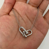Elegant U-Shaped Necklace in Silver Finish
