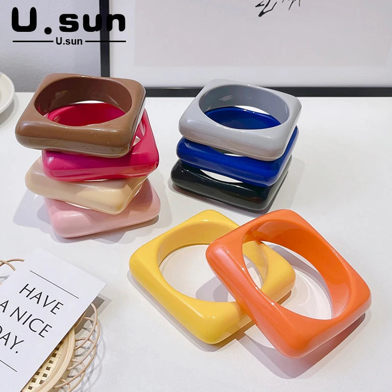 Vintage Square Acrylic Bracelet for Women